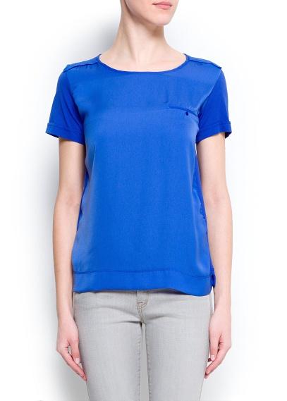 Блуза MANGO XL синій