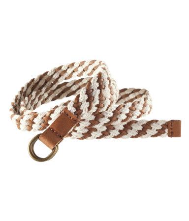 Пояс H&M плетений M=116 см коричневий (-8651)