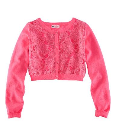 Кофта H&M з мереживом 164/1 рожева (70-2051)