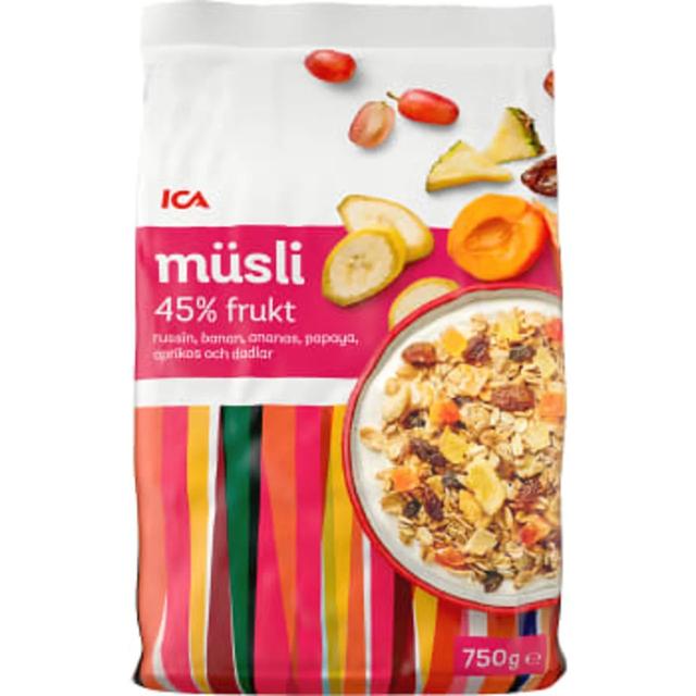 Мюслі Ica 45% фрукти, 750 г