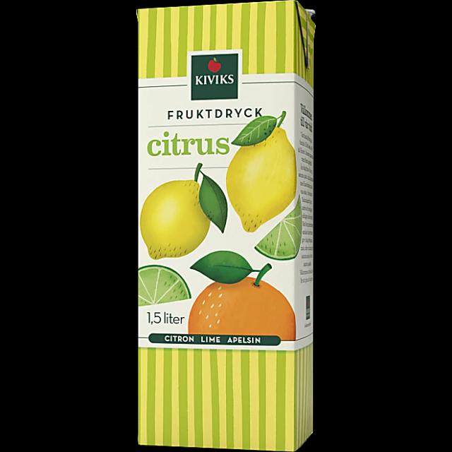 Цитрусовий напій Kiviks лимон+лайм+апельсин, 1.5 л