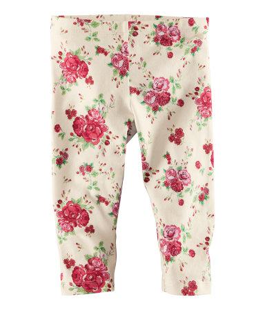 Легінси H&M 122 білі-квітчасті -6639