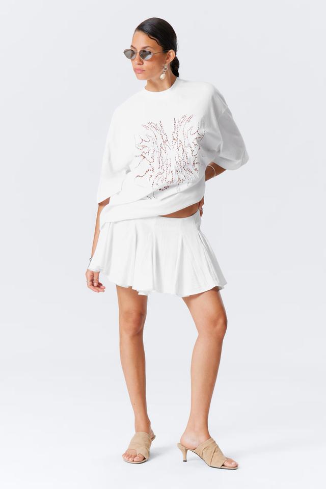 Мініспідниця в складку з бавовни Hennes&Mauritz, білий 34 -34