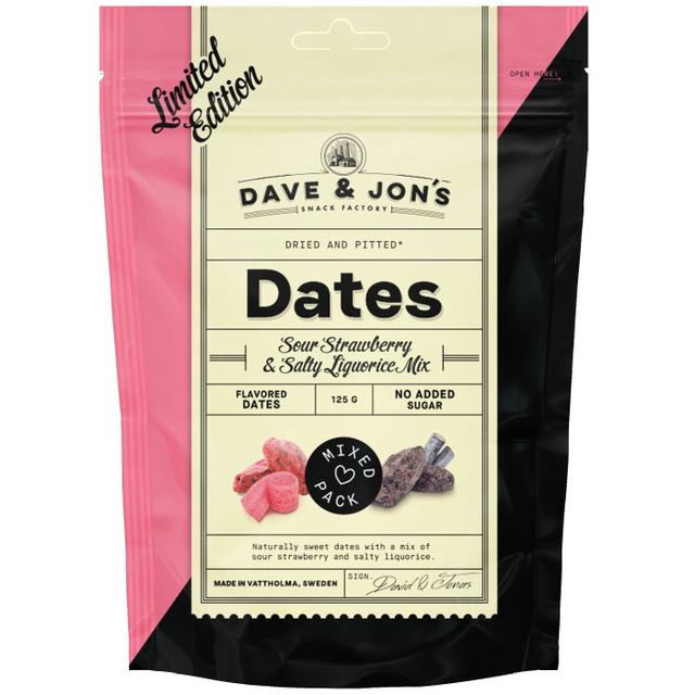 Фініки з ароматом кисло-полуничного смаку та солоною лакрицею DAVE & JON'S 125 г